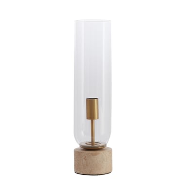 Light & Living tafellamp Ø12x47 cm rylano glas +zand+antiek brons