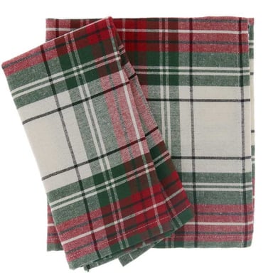 Unique Living servet xmas tartan 40x40cm white