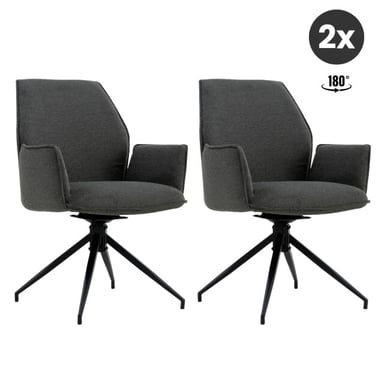 Multifurn 2x collectables jill eetkamerstoel linnen antraciet (set van 2)