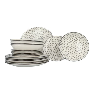 Secret de Gourmet Porseleinen servies-set iris 18-delig 6 persoons