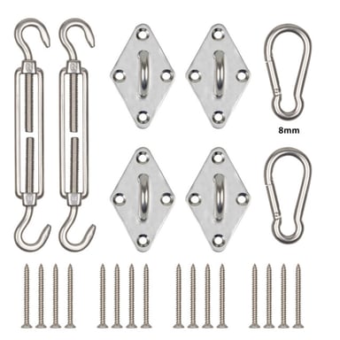 Kopu ® schaduwdoek montageset rvs 8mm