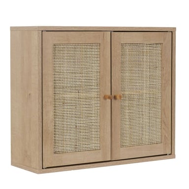 Home Deco Factory Hangkastje bali rattan wand badkamerkast hangend met rattan -