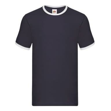 Fruit of the Loom Mens Ringer 160 T-Shirt (Navy/White)