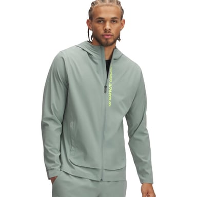 Men's Under Armour Outrun Storm Hooded Running Jacket in Green