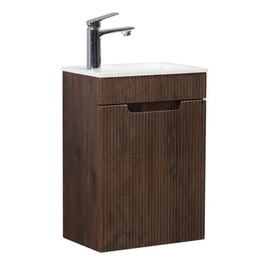 Badplaats Toiletmeubel thermis 40 x 22 cm walnoot bruin fonteinmeubel met