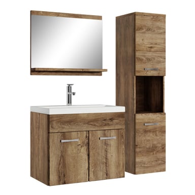 Badplaats Badkamermeubel set montreal 60 x 35 cm bruin badmeubel met