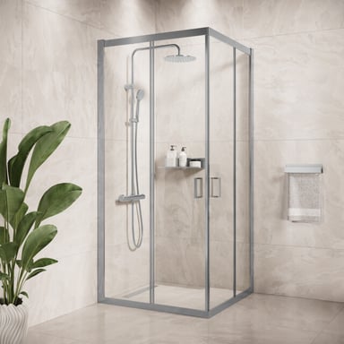 Badplaats Douchecabine dakota 90 x 90 x 185 cm chroom douchewand met