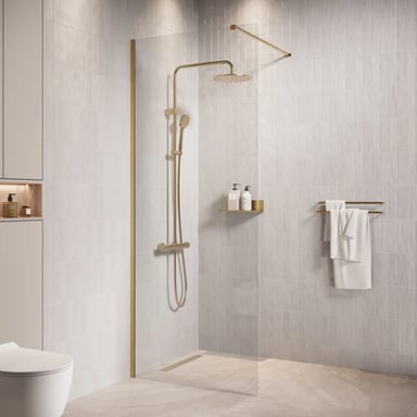 Badplaats Douchewand florida 80 x 200 cm goud – inloopdouche 8 mm