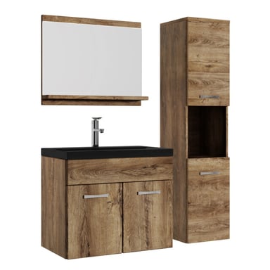 Badplaats Badkamermeubel set montreal 60 x 35 cm bruin badmeubel met