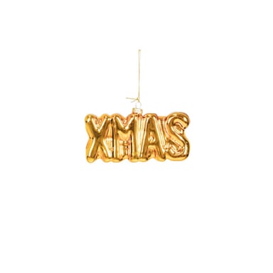 House Vitamin Ornament xmas hanger xmas -gold glass 4,5x3,5x7,5cm