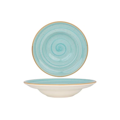 Bonna Pastabord aqua porselein 27 cm (450cc) set van 2