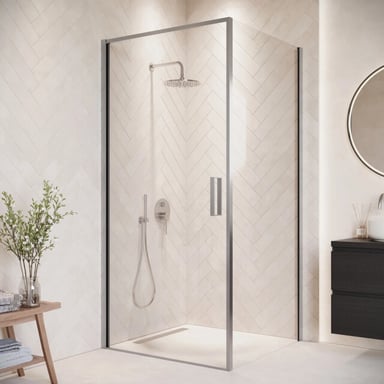 Badplaats Douchecabine alava 100 x 100 x 190 cm chroom douchewand met
