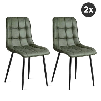 Multifurn 2x eetkamerstoel thimphu microleder groen