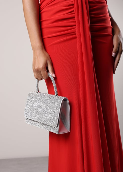 Wheres That From Womens Harixa Studded Metallic Top Handle Grab Bag - Image 2