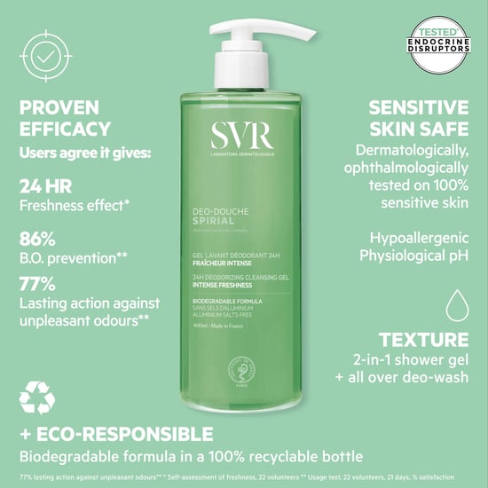 SVR Spirial Intense Freshness 400ml Deodoriserende Reinigingsgel voor alle huidtypen - Image 5