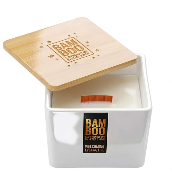 BAMBOO Centrepiece Candle Welcoming Evening Fire 320g - Image 2