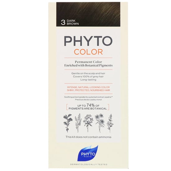 PHYTO PHYTOCOLOR Permanente Haarkleur — Kleur 1 Zwart (Formule met Botanische Pigmenten) - Image 4