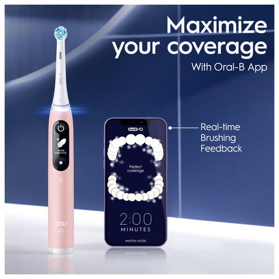 Oral-B iO 6 Pink Electric Toothbrush - Advanced Oral Care Solution - 600 grams - Image 4