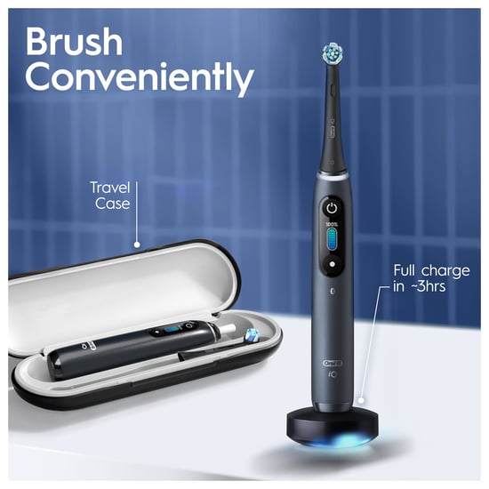 Oral-B iO 8 Limited Edition Black Electric Toothbrush for Superior Oral Care - 640 grams - 640 grams - Image 5