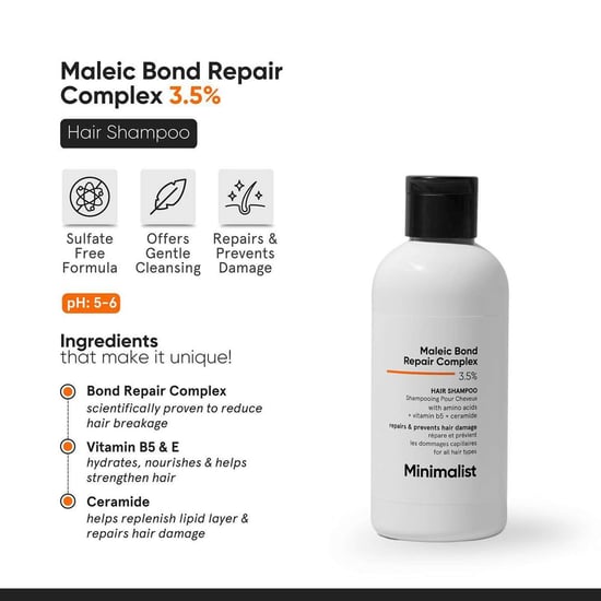 Minimalist Maleic Bond Repair 3.5% Shampoo for Stronger Hair - 250ml - Image 3