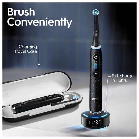 Oral-B iO 10 Cosmic Black Electric Toothbrush with Travel Charging Case - 880 grams - Image 4