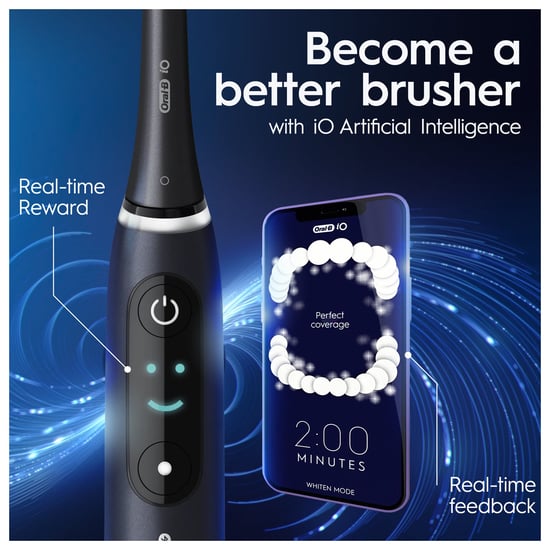 Oral-B iO 8 Limited Edition Black Electric Toothbrush for Superior Oral Care - 640 grams - 640 grams - Image 4