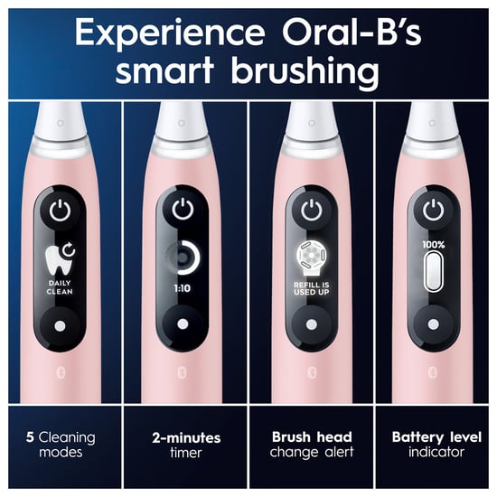 Oral-B iO 6 Pink Electric Toothbrush - Advanced Oral Care Solution - 600 grams - Image 3