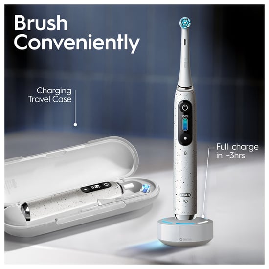 Oral-B iO 10 Stardust White Electric Toothbrush with Travel Case - Image 3