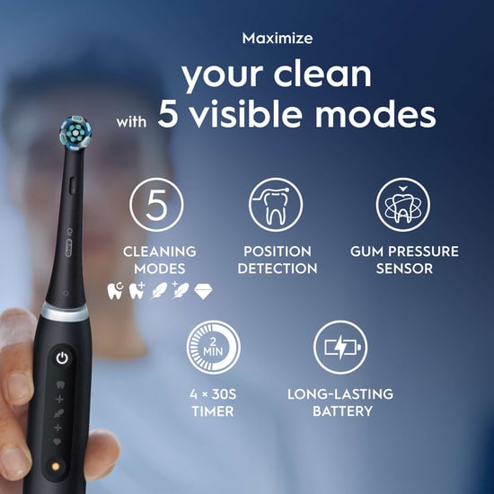 Oral-B iO5 Black Electric Toothbrush with Smart Pressure Sensor and A.I. Brushing - Image 5