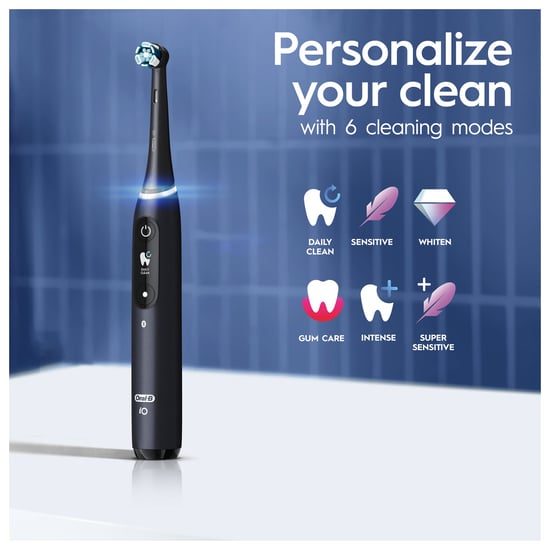 Oral-B iO 8 Limited Edition Black Electric Toothbrush for Superior Oral Care - 640 grams - 640 grams - Image 3
