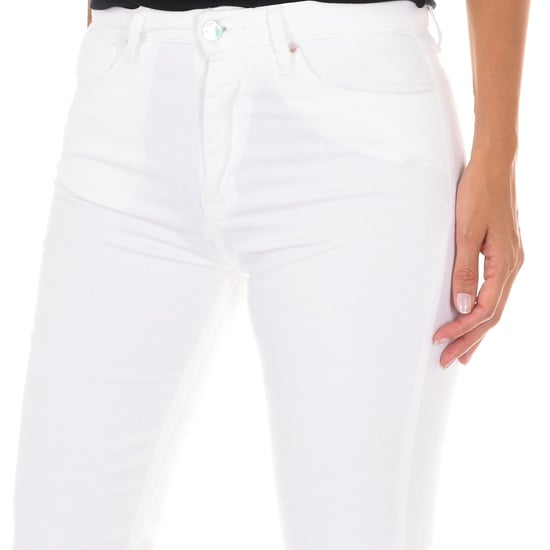 Long jean pants with narrow cut hems 10DB50281-B075 woman