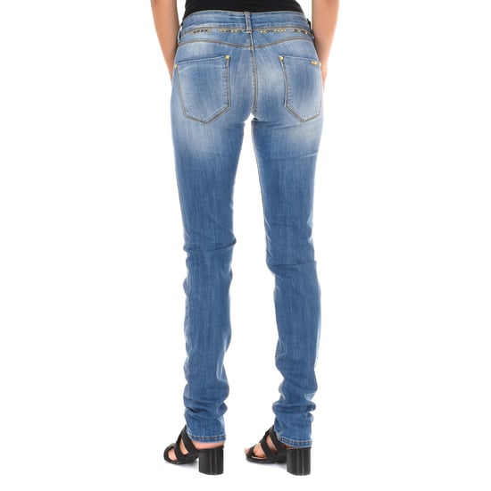 Long jean pants with narrow cut hems 10DB50159 woman
