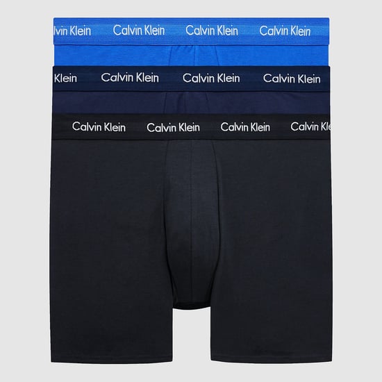Calvin Klein 3-pack Boxerbriefs - Middelhoog - Katoen Stretch, Zwart/Blauw - Image 1