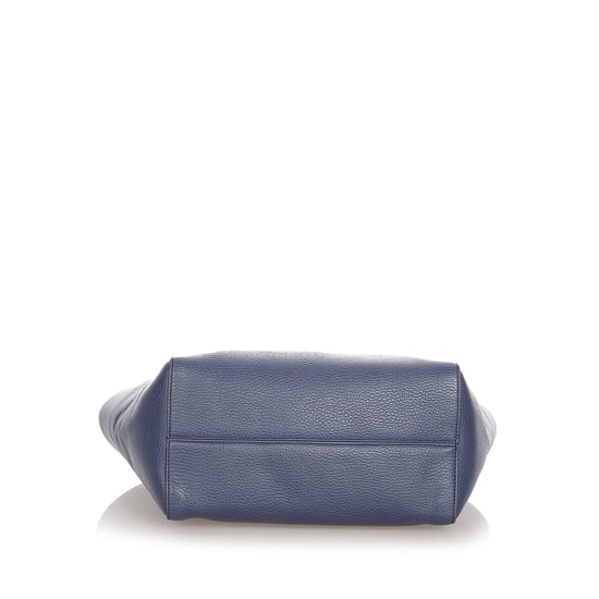 Vintage Gucci Swing Leather Tote Bag Blue - Image 4