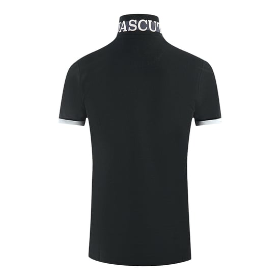 Aquascutum Branded Collar Black Polo Shirt - Image 3