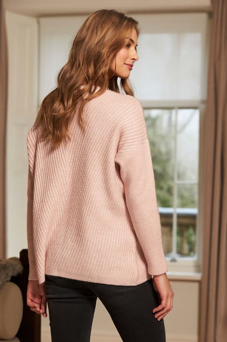 Blush Pink Super Soft Chevron Detail Jumper