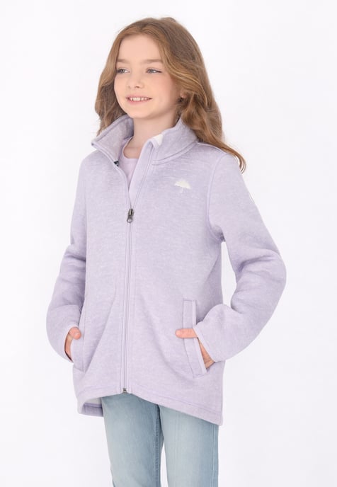 Schmuddelwedda Gebreide fleece jas Meisje Grijsviolet gemêleerd - Image 3