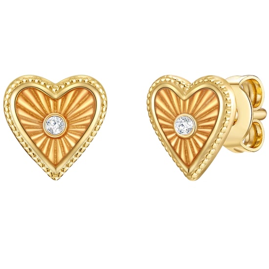 Stud earring sterling silver yellow gold zirconia white Glanzstücke München - Image 1