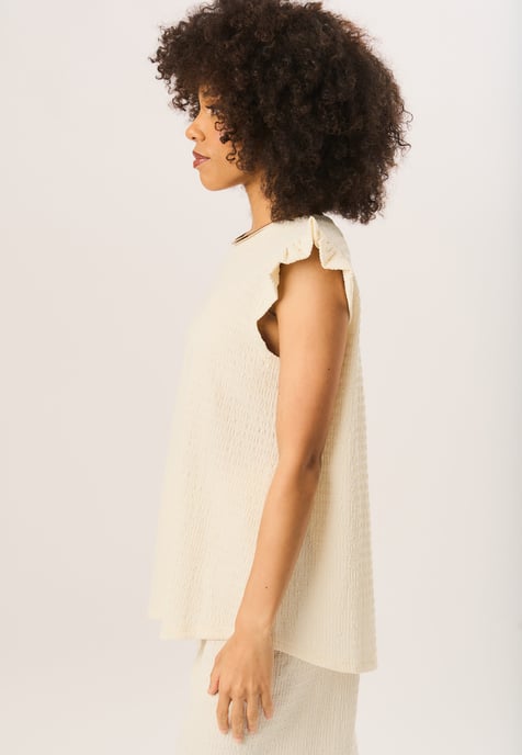 Frill Sleeves Textured Oversized Top