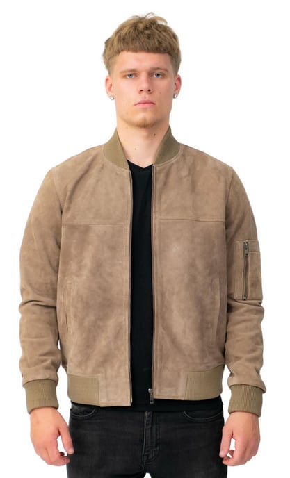 Mens Goat Suede MA-1 Bomber Jacket-Auckland