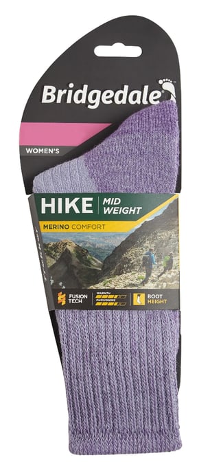 Bridgedale - Ladies Hiking Midweight Merino Wool Socks - Violet - Image 2