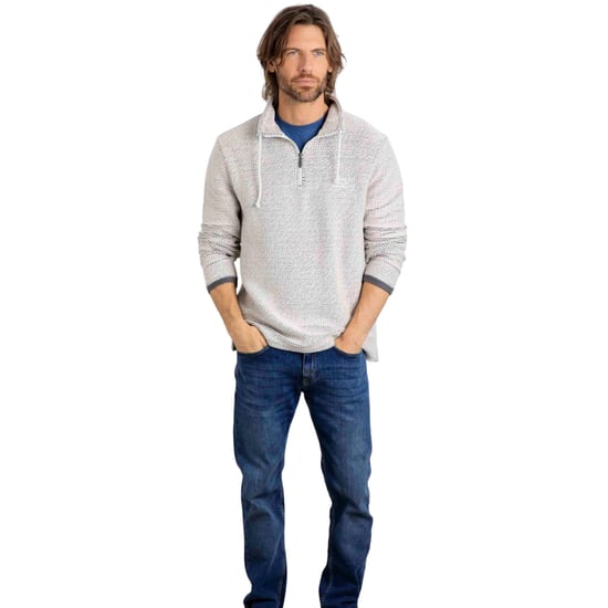 Weird Fish Heren Cruiser Macaroni Quarter Zip Pullover (Ecru) - Image 3