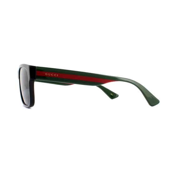 Gucci Rectangle Mens Black Green Red Grey Sunglasses