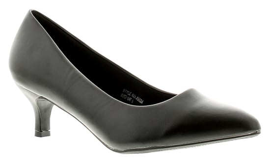 Comfort Plus Cp Texas Pu Con Womens Ladies Heels Court Shoes Black