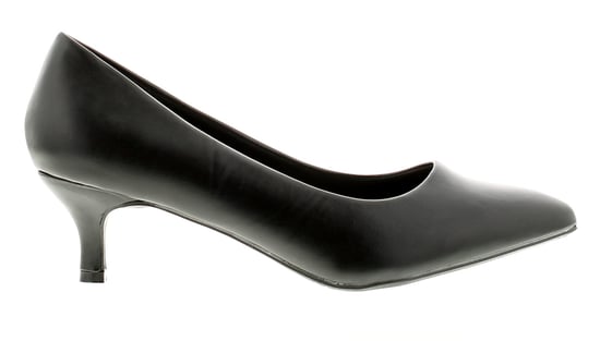 Comfort Plus Cp Texas Pu Con Womens Ladies Heels Court Shoes Black