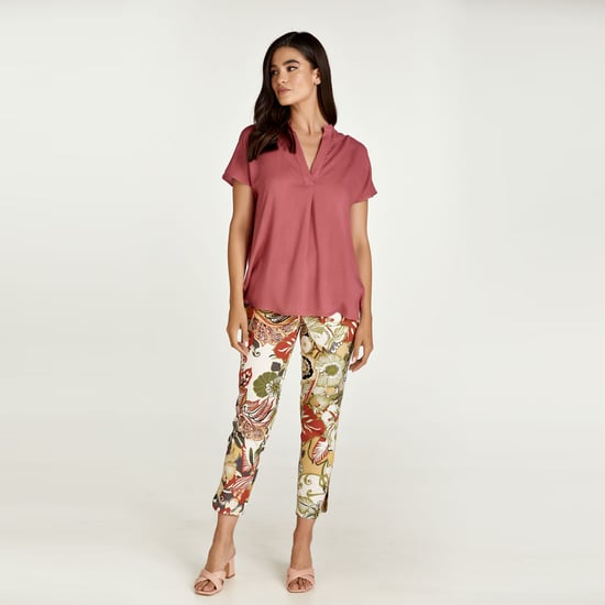 Sleeveless Burgundy Linen Style Top