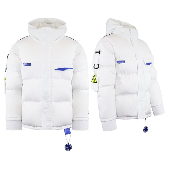 Puma x Ader Error Long Sleeve Zip Up White Mens Down Puffer Coat - Image 3