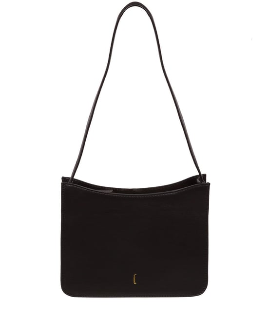 'Ava' Black Leather Grab Bag
