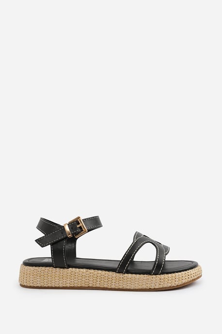 Wheres That From Womens 'Julia' Flatform Sandal With Stylish Cut Strap Detail