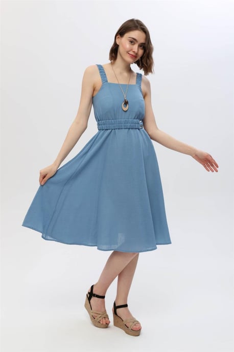 Ruched Elastic Strap Dress
